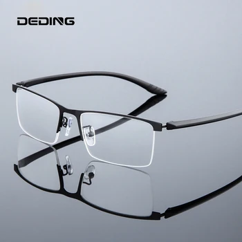 Половината Рамки Бизнес Правоъгълни Очила в Рамки Мъжки Свръхлеки Оптични Очила От сплав Корпоративна Дизайн За Късогледство и Далекогледство DD1613