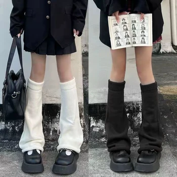 Японската Лолита Дамски Гети Вязаный Топло Калъф За Краката Бял Черен Ръка На Краката Вълнени Терлици Вязаный Калъф За Краката Cosplay