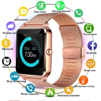 Нови мъжки и женски умни часовници с вашата СИМ-карта 2G Календар разговори Камера за броене на стъпки Водоустойчив Модерни спортни Bluetooth умен часовник