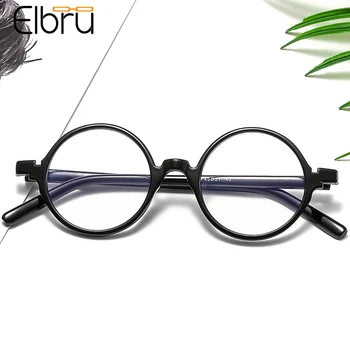 Elbru Персонализирани Кръгли Очила В Рамки Ultralight Анти-синя Светлина, Прозрачни Лещи Очила Класически Прости Очила За Мъже Жени