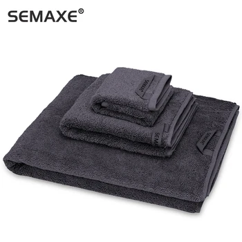 Комплект Кърпи SEMAXE от 100% памук, Висококачествени Кърпи за баня, Лицевое Кърпа, Меки Кърпи за баня, за лице, Комплекти, кърпи за баня, Сив, 3 бр.
