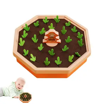 Прибирането На Реколтата От Моркови Детска Играчка Монтесори Дървена Форма На Обучение Сортиране На Съответните Пъзел Играчки Коледен Подарък За Рожден Ден За Деца