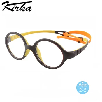 Kirka Оптични Рамки За Очила Детска TR90 Гъвкави Рамки За Очила Марка 2-5 Детски Рамки За Очила При Късогледство За Момичета и Момчета