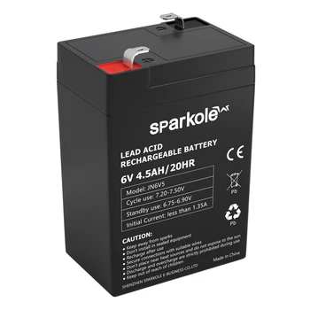 Sparkole 6V 4.5 Ah СвинцовоКислотная Батерия Питейни Акумулаторни Батерии Захранване За Външно Къмпинг Играчки Лампа Led Светлини
