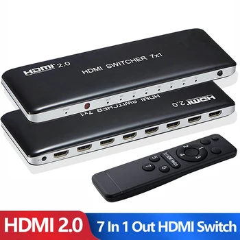 4 До 60 Hz HDMI Превключвател 7x1 HDMI Превключвател за 2.0 4x1 3x1 HDMI Видео Аудио Преминете Поддръжка на HDR HDCP2.2 за PS3/4 XBOX DVD КОМПЮТЪР HDTV Монитор