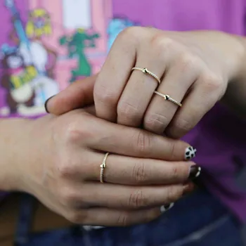 Злато Vermeil 925 сребро минимално нежно бижу 5A CZ Годежен пръстен във формата на Сърце, коварен скъп пръстен, Подарък За Свети Валентин 2021