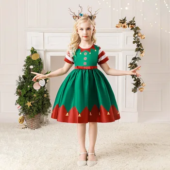 Коледна рокличка, с костюм на Принцеса за Cosplay, Рокли за Момичета, Детско Коледно Коледно Детско рокля, Празнично Червено Рокля