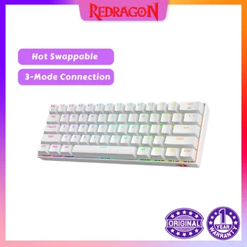 Redragon K530 Pro Draconic 61 Клавиша 60% Безжична RGB 100% Жак за гореща замяна Механична клавиатура Bluetooth /2,4 Ghz /Жичен 3-Режимная