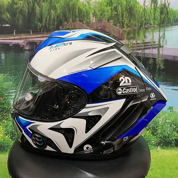  Мотоциклет шлем с пълно лице HP4 Blue du За Конна езда, Мотокрос, Мотобайка, Каска, Casco De Motocicleta