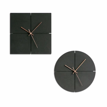 Кръгли бетонови стенни часовници силиконова форма на квадрат циментови часовници, ръчно изработени мухъл декорация на дома гипсова форма