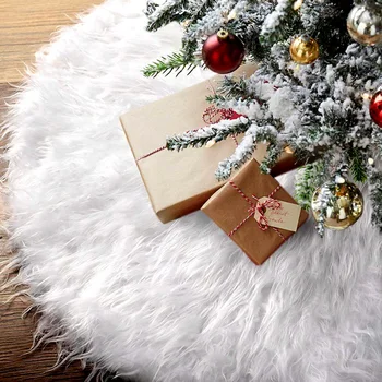 Бяла Пола За Коледната Елха, Плюшено Килим От Изкуствена Кожа, Коледно Дърво, Забавни Декорации За Коледната Елха, Украса, Коледна Навидад Home Decor