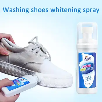 100 МЛ Бяло Обувки за Пречистване на Освежаващ Избелващ Полироль Почистващо Средство За Ежедневна Кожени Обувки Маратонки Четки За Обувки, Горна Защита
