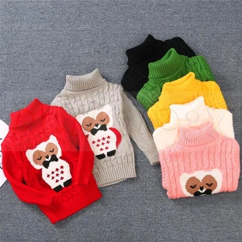 ФИЛОЛОГИЯ от 2 до 8 години с шарени сови зимни детски дебели трикотажни ризи с високо воротом за момчета и момичета, пуловер с висока яка, пуловер