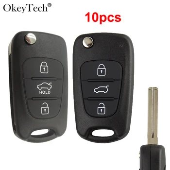 Okeytech 10X Флип-Сгъваем Дистанционно Управление Калъф За Ключове За Kia K2 K5 Sportage За Hyundai I20 I30, IX35 I35 Ключодържател Калъф TOY40