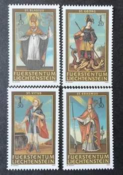 4 БР., Пощенска марка Лихтенщайн, 2003, Коледни марка, Църковна живопис, Истински оригинален, Колекция марки