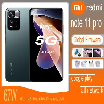 Забележка 11 Pro 5G celular Смартфон Xiaomi Redmi 67W Hype rCharge Dimensity 920 глобалната версия на full netcom android