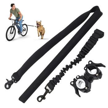 Каишка за куче наем за спорт, тренировки, джогинг, каране на колело, лесен за инсталиране, възстановяване, без помощта на ръцете и сигурността на открито с домашни любимци