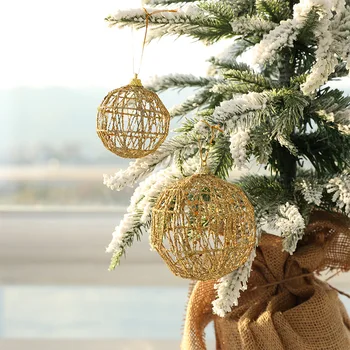 6 см 8 см Железни Художествени Златни Коледни Топки за Украса за Коледната Елха Коледна Украса Коледна Украса 2023 Нова Година 2023 Ноел