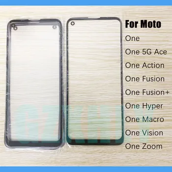 10 бр./лот Предно Стъкло За Motorola Moto One Action 5G Ace Hyper Макро Zoom Vision Fusion Plus Сензорен LCD екран Външна панел на обектива